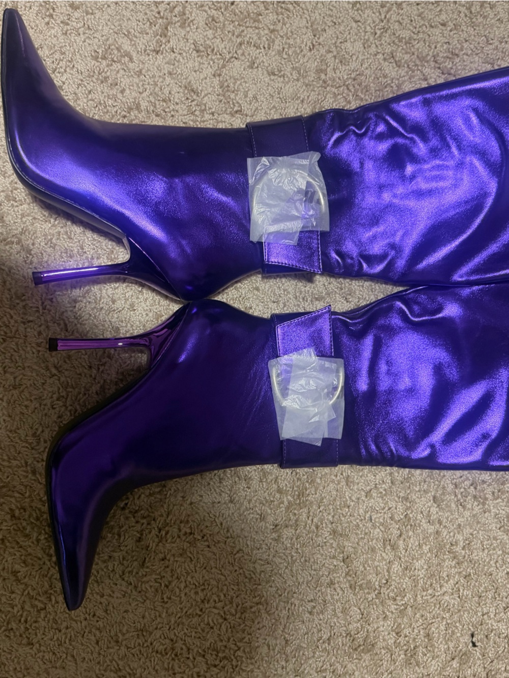 Steve Madden Metallic Purple Pointed-Toe Knee-High Stiletto Boots